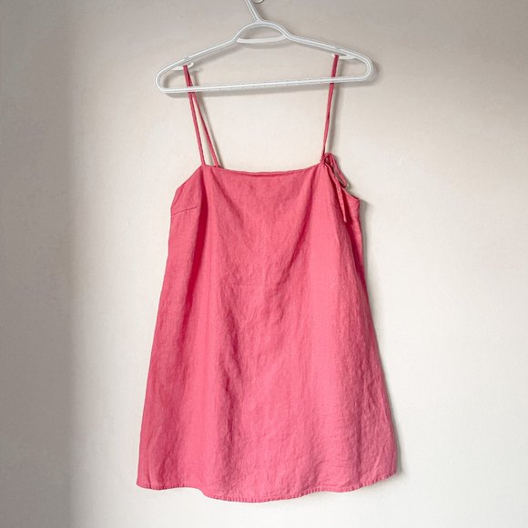 Reformation Aubree Linen Pink Mini Dress - Picture 8 of 10